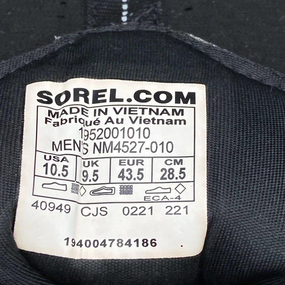 Sorel Kinetic‎ Mens 10.5 Black  Boots